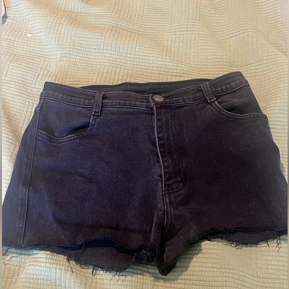 Harley- Davidson Vintage Women Black Cut- Off  Denim Shorts Size 10